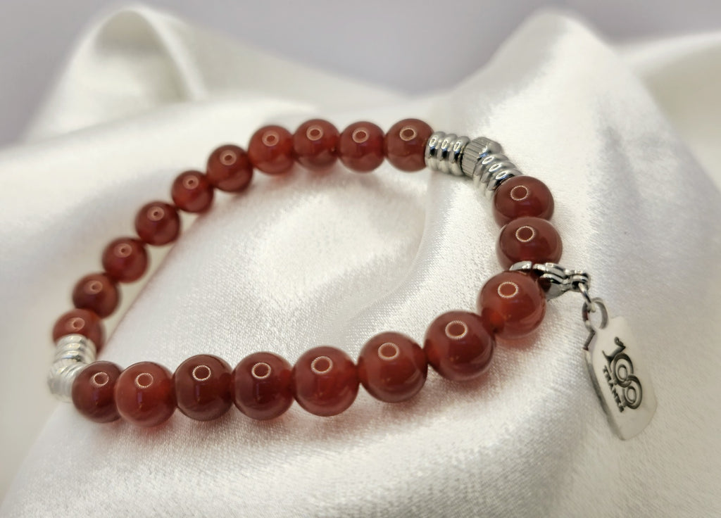 Pulsera 100 Thanks Ágata roja