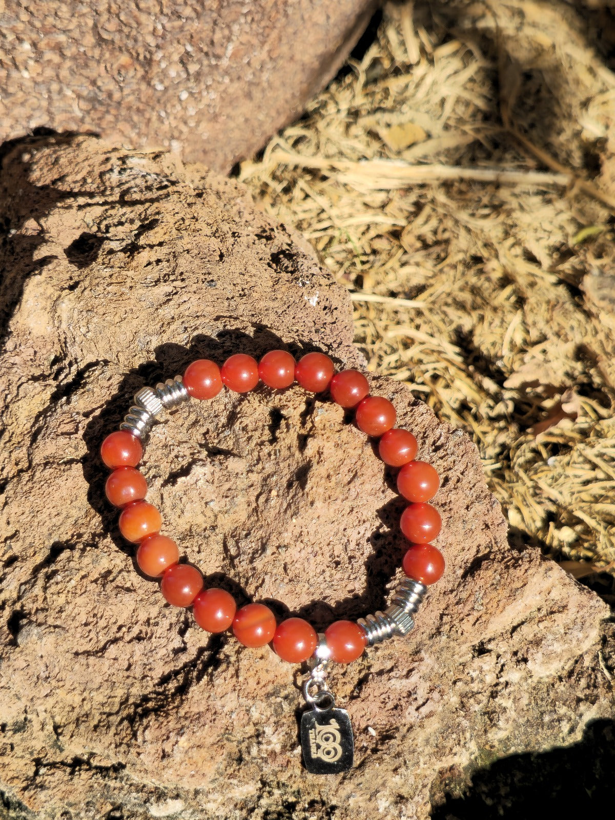 Pulsera 100 Thanks Ágata roja