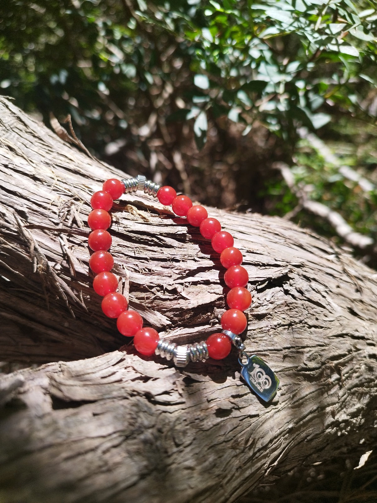 Pulsera 100 Thanks Ágata roja