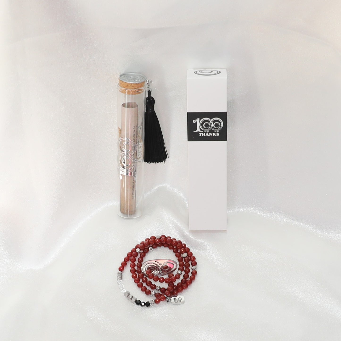 Collar 100 Thanks - Ágata roja