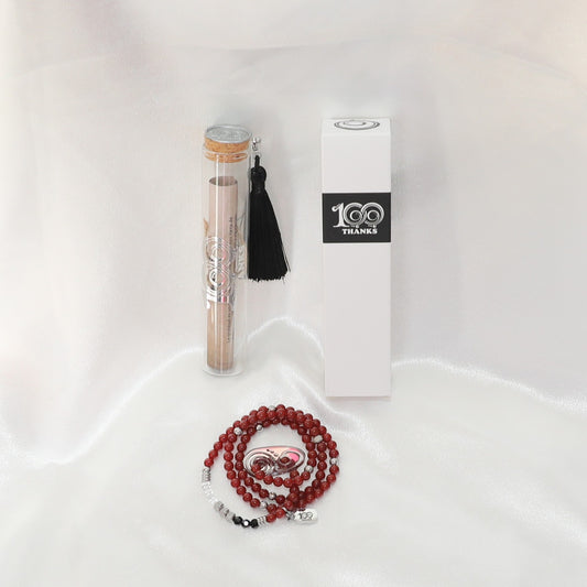 Collar 100 Thanks - Ágata roja