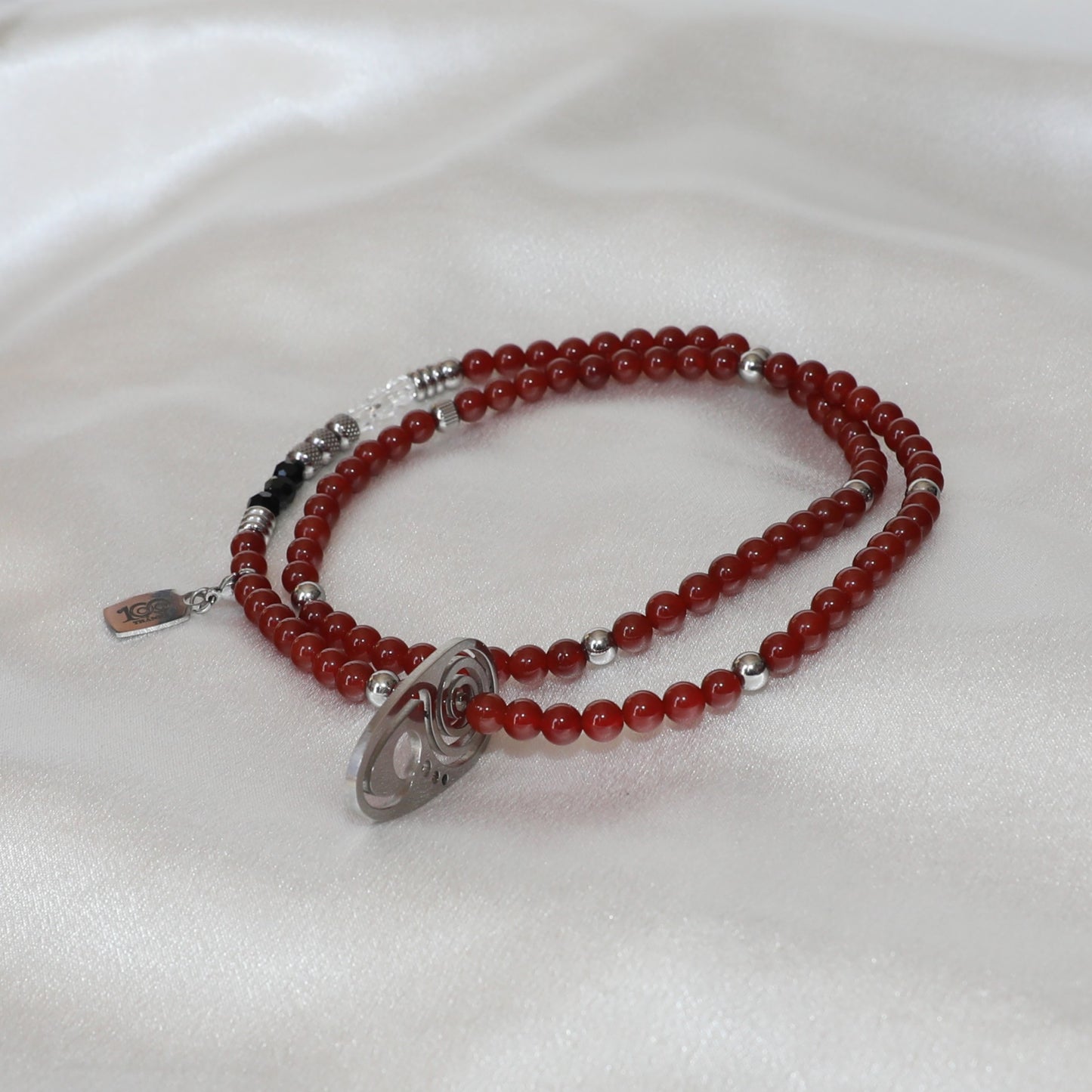 Collar 100 Thanks - Ágata roja